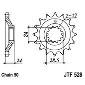 Reťazové koliečko JT JTF 528-17 17T, 530